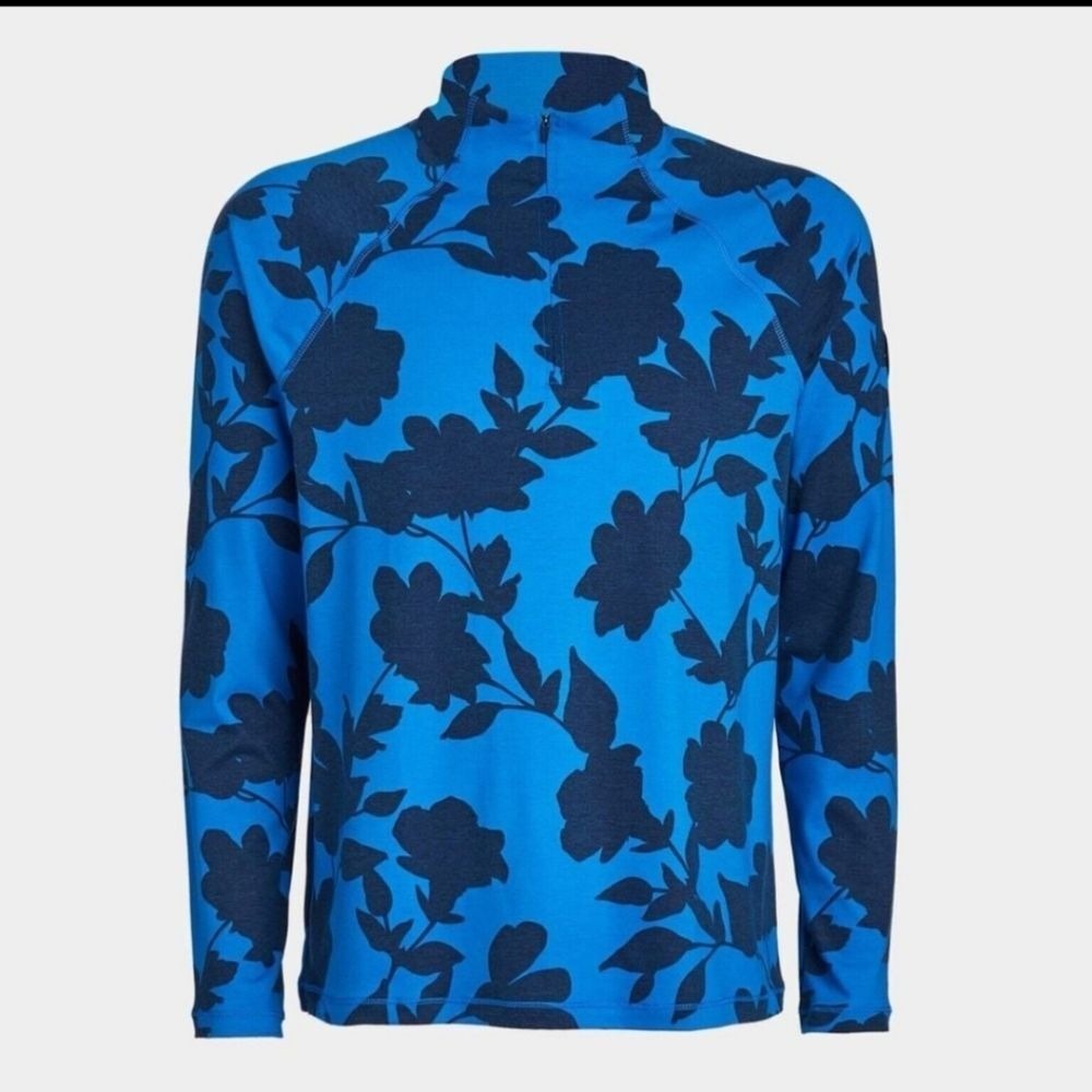 NEW G/FORE Men's XL TONAL FLORAL LUXE QUARTER ZIP MID LAYER‎ G4 Golf 1/4 Zip